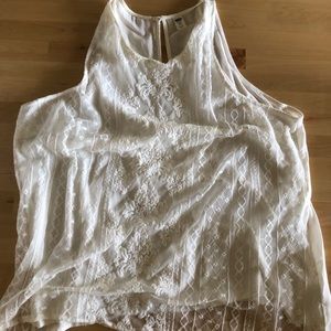 White lace tank top